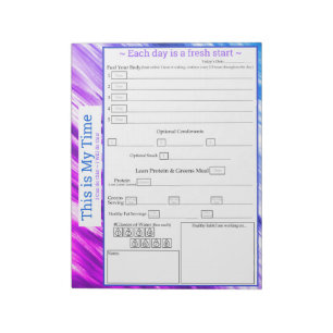 Bloc-note Purple, Hot Pink, Blue 5 plus 1 Repas Tracker