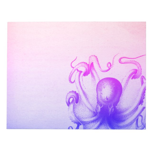 Bloc-note Purple Octopus Ombre Steampunk Sea Travel (Devant)