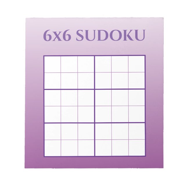 Bloc-note Purple Ombre 6x6 Sudoku Grid Modèle (Devant)