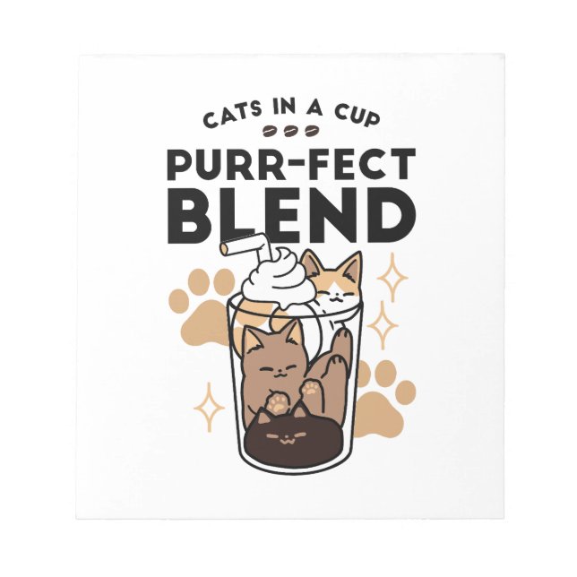 Bloc-note Purr-fect Blend : Cat and Coffee Art for Pet Lover (Devant)