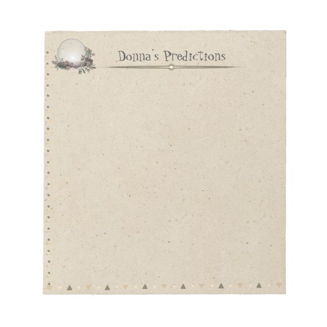 Bloc-note Quartz Crystal Ball papier Vintage personnel (Devant)