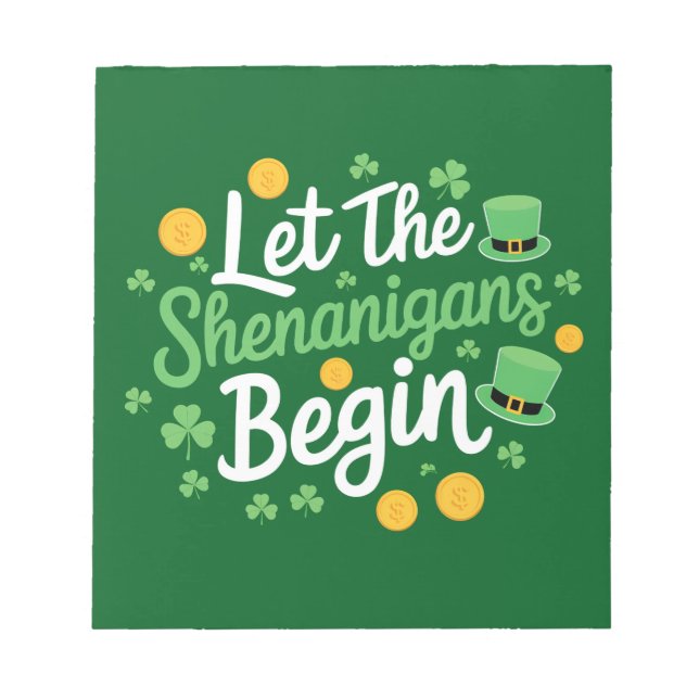 Bloc-note Que les bêtises commencent Drôle de St Patrick (Devant)