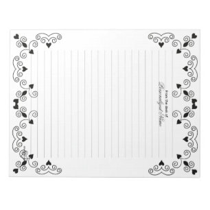 Bloc-note Queen of Hearts - Black Lined