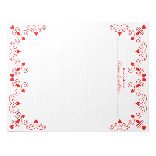 Bloc-note Queen of Hearts - Red Lined (Devant)