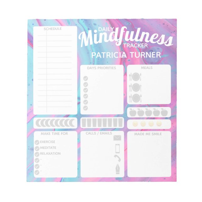 Bloc-note Quotidien Mindfulness habit tracker (Devant)