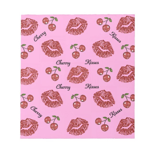 Bloc-note RAB Rockabilly Baisers de Cerise sur Rose (Devant)