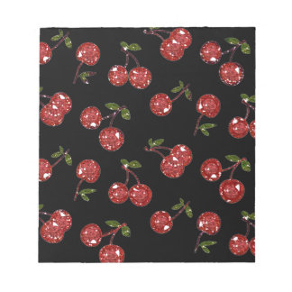 Bloc-note RAB Rockabilly Très Cerises Cerises Sur Fond Noir