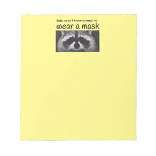 Bloc-note Raccoon Carry Corona all Covid 19 par Funnycomb