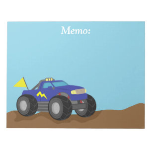 Bloc-note Racing Blue Monster Truck, pour garçons
