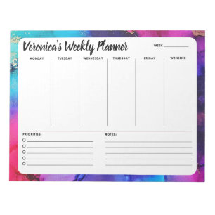 Bloc-note Rainbow Abstrait Hebdomadaire À Faire Liste Notepa