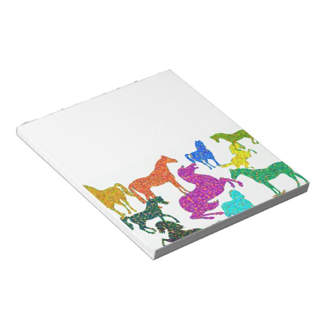 Bloc-note Rainbow Horses - "Dotty about Horses !" (Incliné)