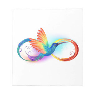 Bloc-note Rainbow Hummingbird with Infinity symbol