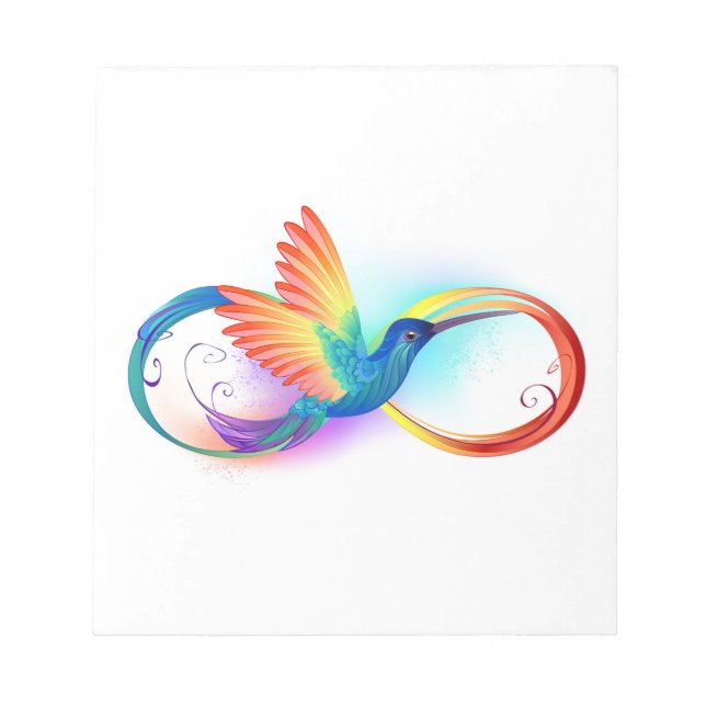 Bloc-note Rainbow Hummingbird with Infinity symbol (Devant)