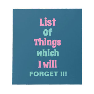 Bloc-note Rappel amusant pour les gens oublieux N'oubliez pa