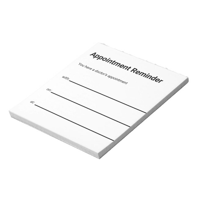 Bloc-note Rappel de rendez-vous médical pour l'entreprise de (Tourné)