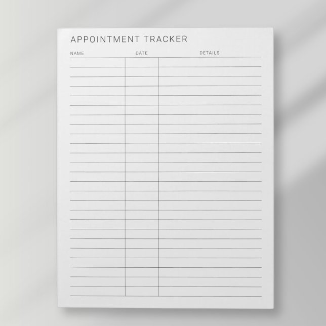 Bloc-note rappel de rendez-vous moderne simple (Créateur téléchargé)