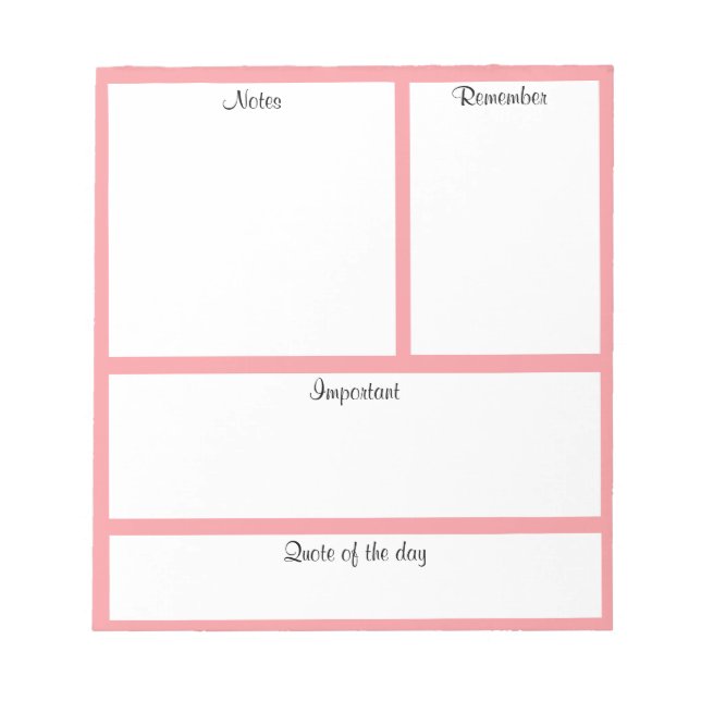 Bloc-note Rappelez-vous les choses importantes à faire - Blo (Devant)