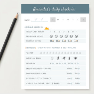 Bloc-note Rappels quotidiens Planificateur Quotidien Vérifie