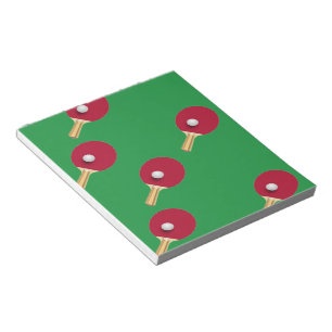Bloc-note Raquette de ping-pong et boule sur vert