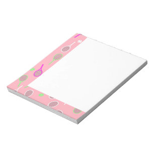 Bloc-note Raquettes cool Rose Retro Joueur de tennis Motif