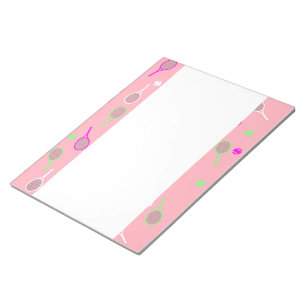 Bloc-note Raquettes cool Rose Retro Joueur de tennis Motif