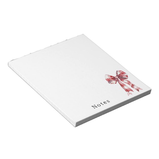 Bloc-note Rayures à carreaux rouges et blancs  (Incliné)