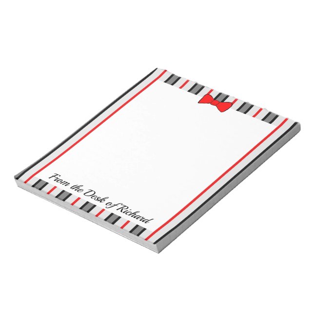 Bloc-note Rayures Et Un Nœud Papillon Rouge (Tourné)