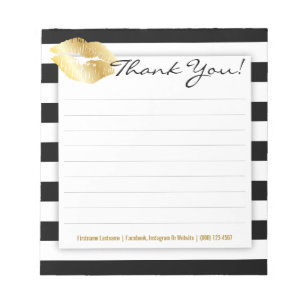 Bloc-note Rayures noires et blanches avec le bloc - notes de