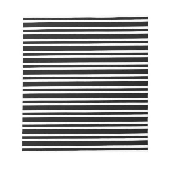 Bloc-note Rayures noires et blanches motif sans fin (Devant)
