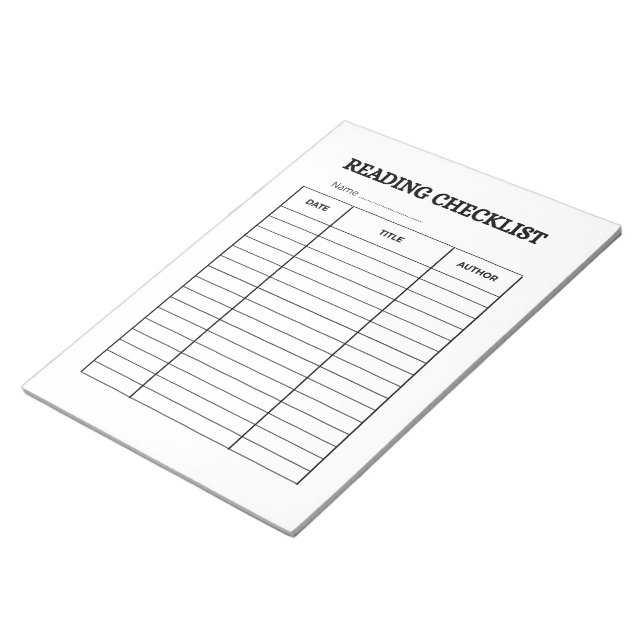 Bloc-note Reading Checklist Tracker (Incliné)