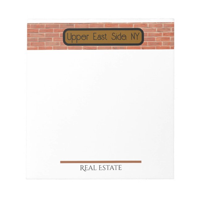 Bloc-note Real Estate | Upper East Side, NYC Notepad (Devant)