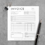 Bloc-note Réception de facture personnalisée minimaliste pou<br><div class="desc">Restez organisé avec ce bloc-notes personnalisé pour les petites entreprises. Offre de l'espace pour votre logo, vos devis et vos détails de paiement dans une présentation en noir et blanc propre. Parfait pour les reçus de vente, les formulaires de facture payés et l'utilisation professionnelle au bureau. Un design épuré et...</div>