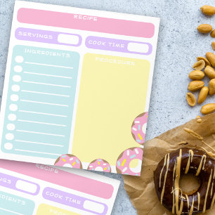 Bloc-note Recette de Cuisine de pâte en feuille blanche modi