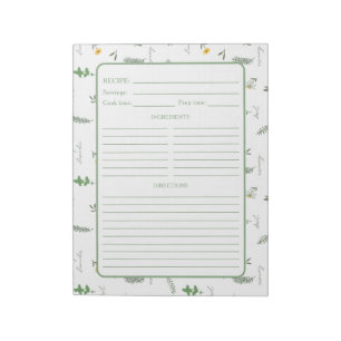 Bloc-note Recette d'herbes botaniques