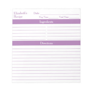 Bloc-note Recettes de lavande minimaliste moderne
