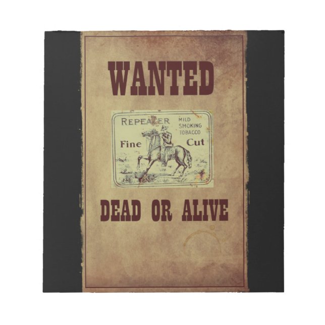 Bloc-note Recherché mort ou vivant (Devant)