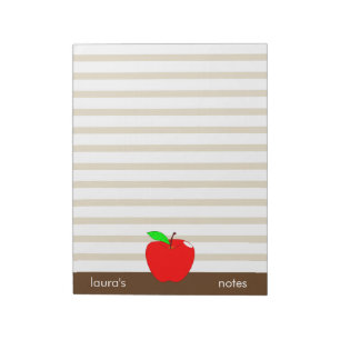 Bloc-note Red Apple Teacher Lignes Brown personnalisées