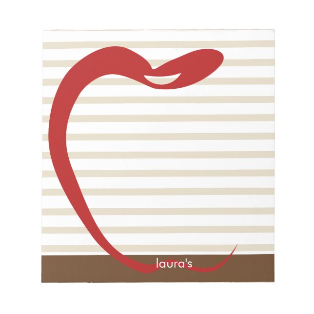 Bloc-note Red Apple Teacher Lignes Brown personnalisées Bloc (Devant)