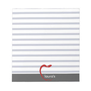 Bloc-note Red Apple Teacher Personnalisé Gris lignes Memopad