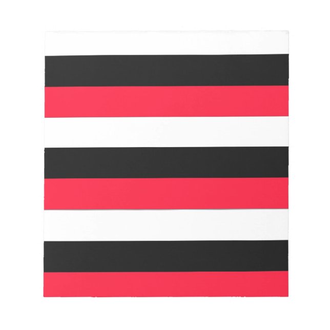 Bloc-note Red, black and white stripes (Devant)