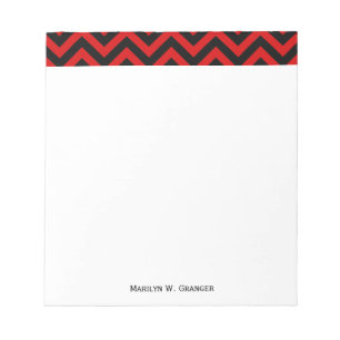 Bloc-note Red, Black Large Chevron Zig Zag