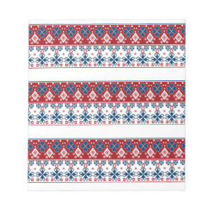 Bloc-note Red blue ornament