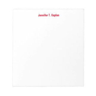 Bloc-note Red Bold Nom Plain Simple Professional Modern