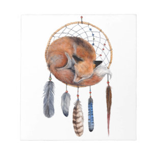 Bloc-note Red Fox dormant sur Dreamcatcher