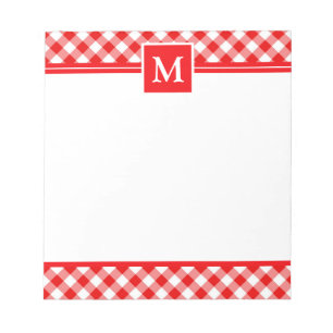 Bloc-note Red gingham check Monogram