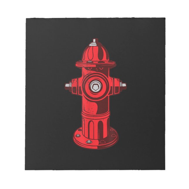 Bloc-note Red Graphic Fire Hydrant Pompier Cadeaux de travai (Devant)