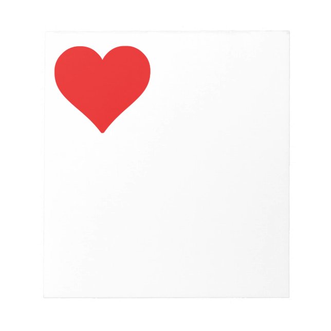 Bloc-note Red Heart Shape Love Classic Simple Minimalisme (Devant)
