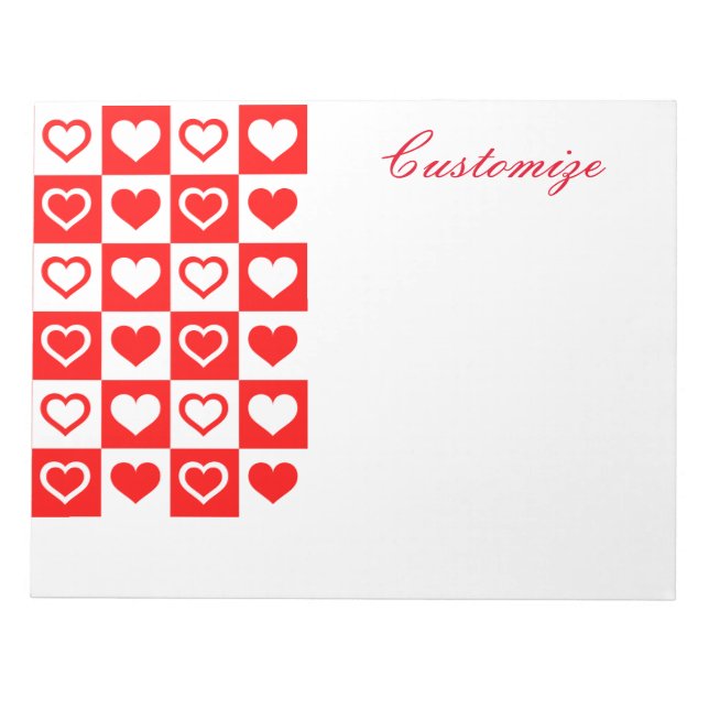 Bloc-note Red Hearts Plaid Motif Thunder_Cove (Devant)
