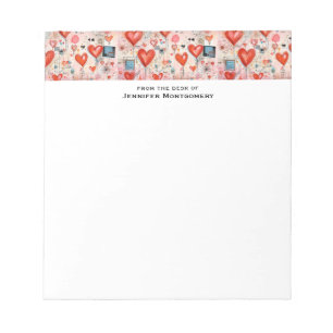 Bloc-note Red Hearts Whimsical Love Motif