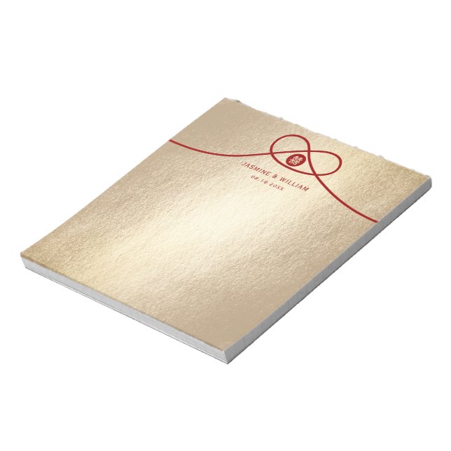 Bloc-note Red Knot Union Double Happiness Chinese Wedding (Tourné)